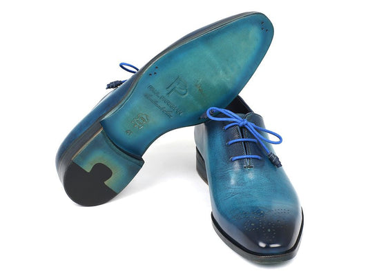 Paul Parkman Men's Blue & Navy Medallion Toe Oxfords