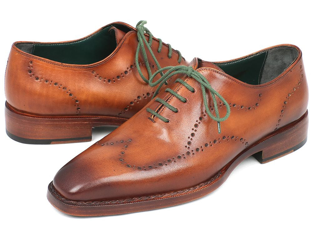 Paul Parkman Men's Wingtip Oxford Goodyear Welted Camel Brown