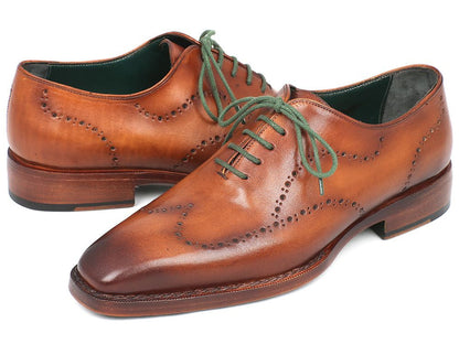 Paul Parkman Men's Wingtip Oxford Goodyear Welted Camel Brown