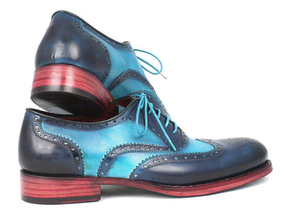 Paul Parkman Men's Two Tone Wingtip Oxfords Blue & Turquoise