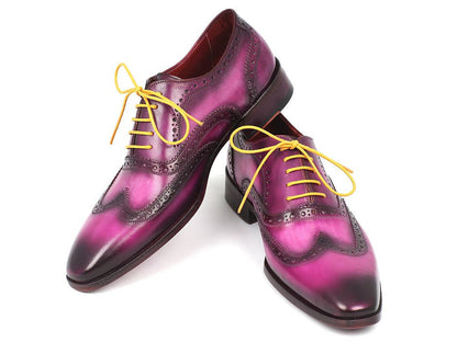 Paul Parkman Men's Wingtip Oxfords Lilac Handpainted