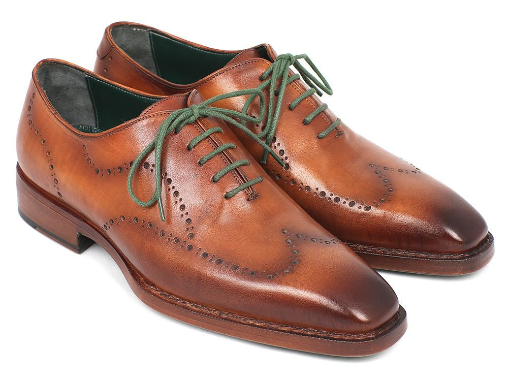 Paul Parkman Men's Wingtip Oxford Goodyear Welted Camel Brown