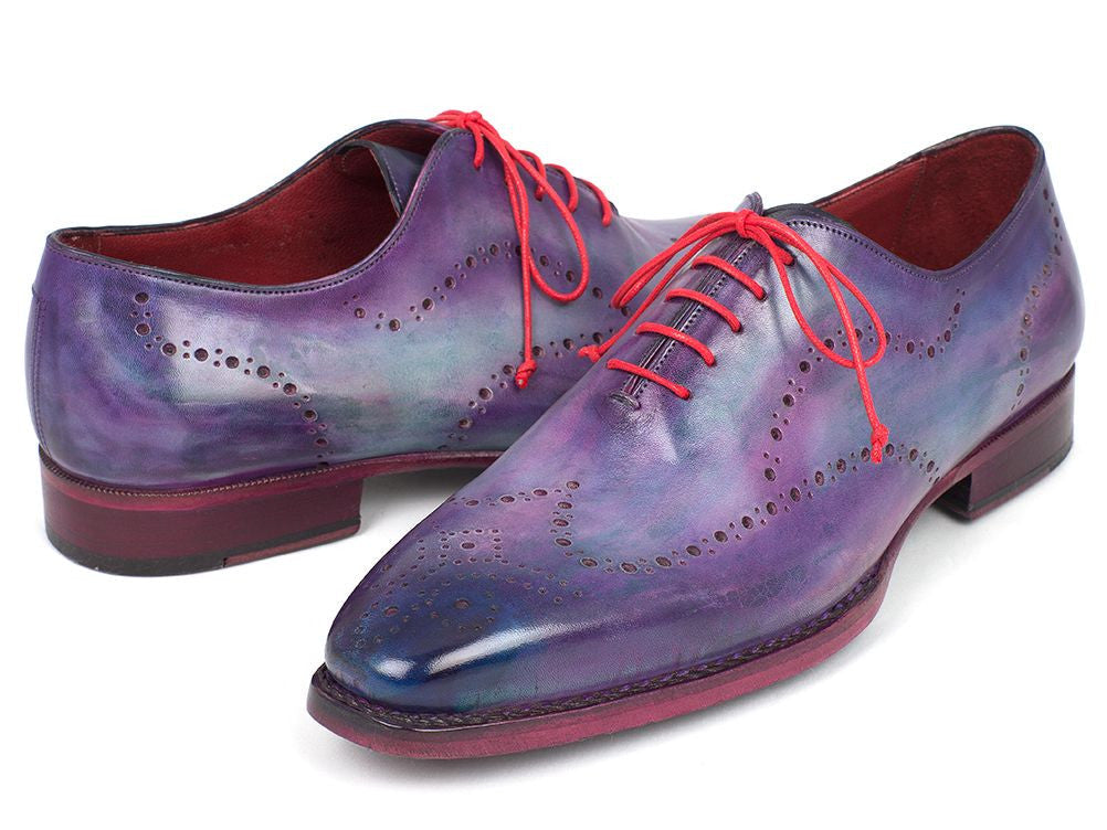 Paul Parkman Men's Wingtip Oxfords Goodyear Welted Purple