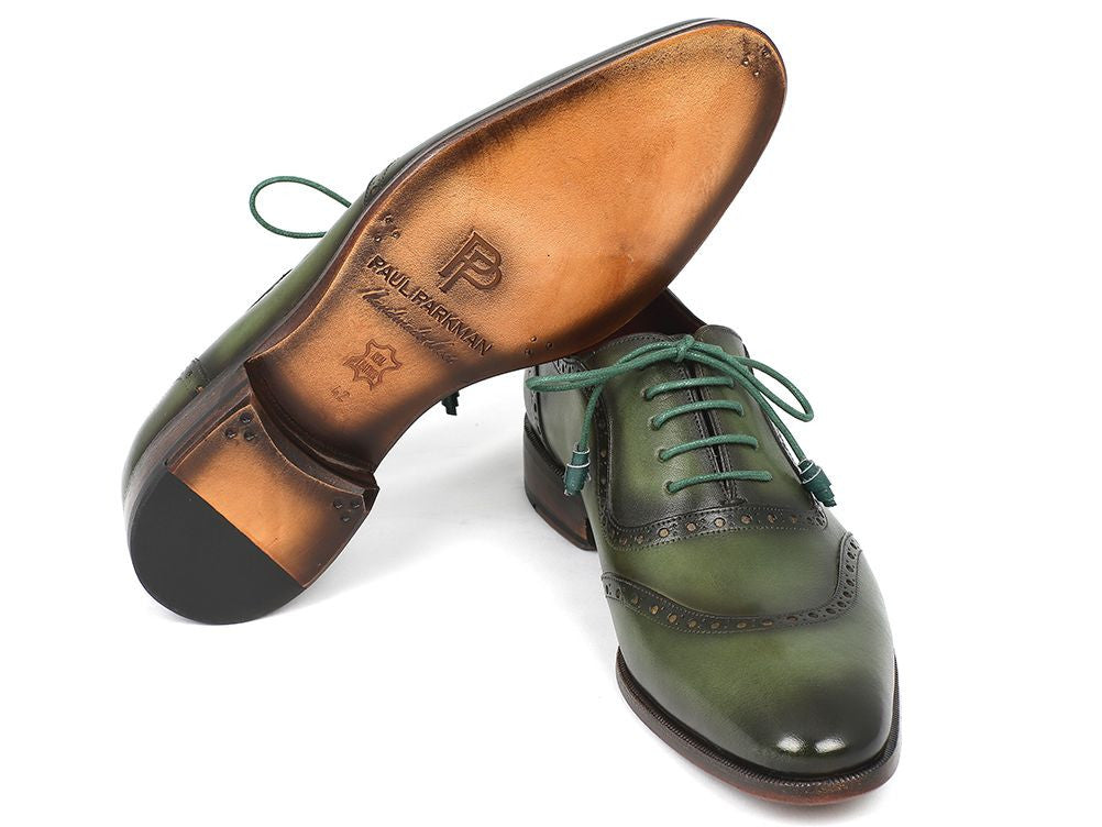 Paul Parkman Men's Green Calfskin Oxfords