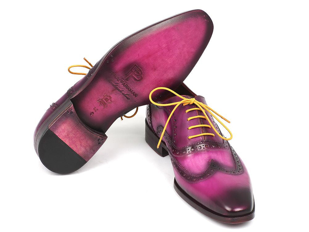 Paul Parkman Men's Wingtip Oxfords Lilac Handpainted