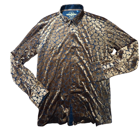 Barabas Rock Formation Velvet Button Up Shirt - Dudes Boutique