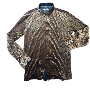 Barabas Rock Formation Velvet Button Up Shirt - Dudes Boutique