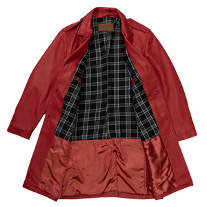 Kashani Red Lambskin Trench Coat - Dudes Boutique