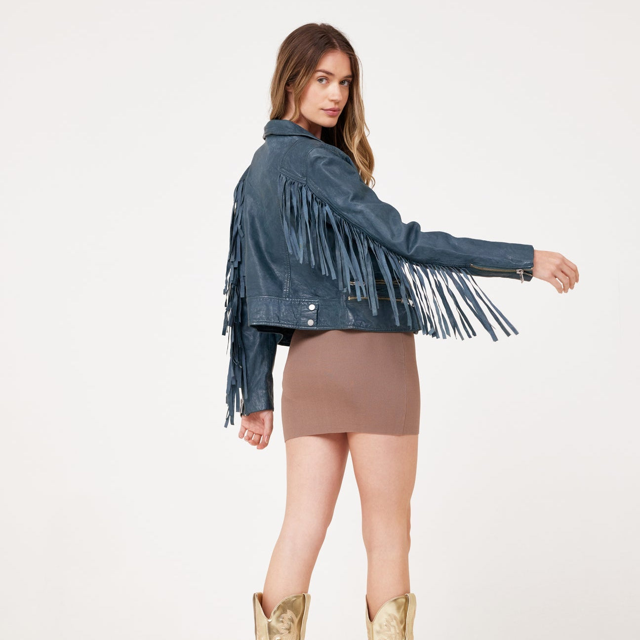 Mauritius Zoe RF Leather Jacket - Teal