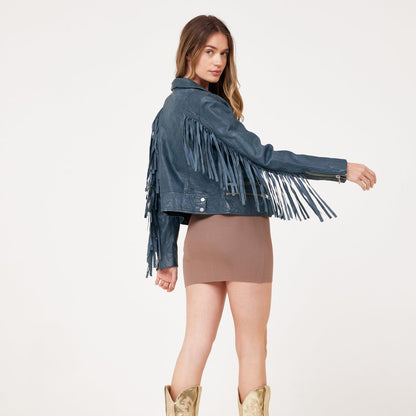 Mauritius Zoe RF Leather Jacket - Teal
