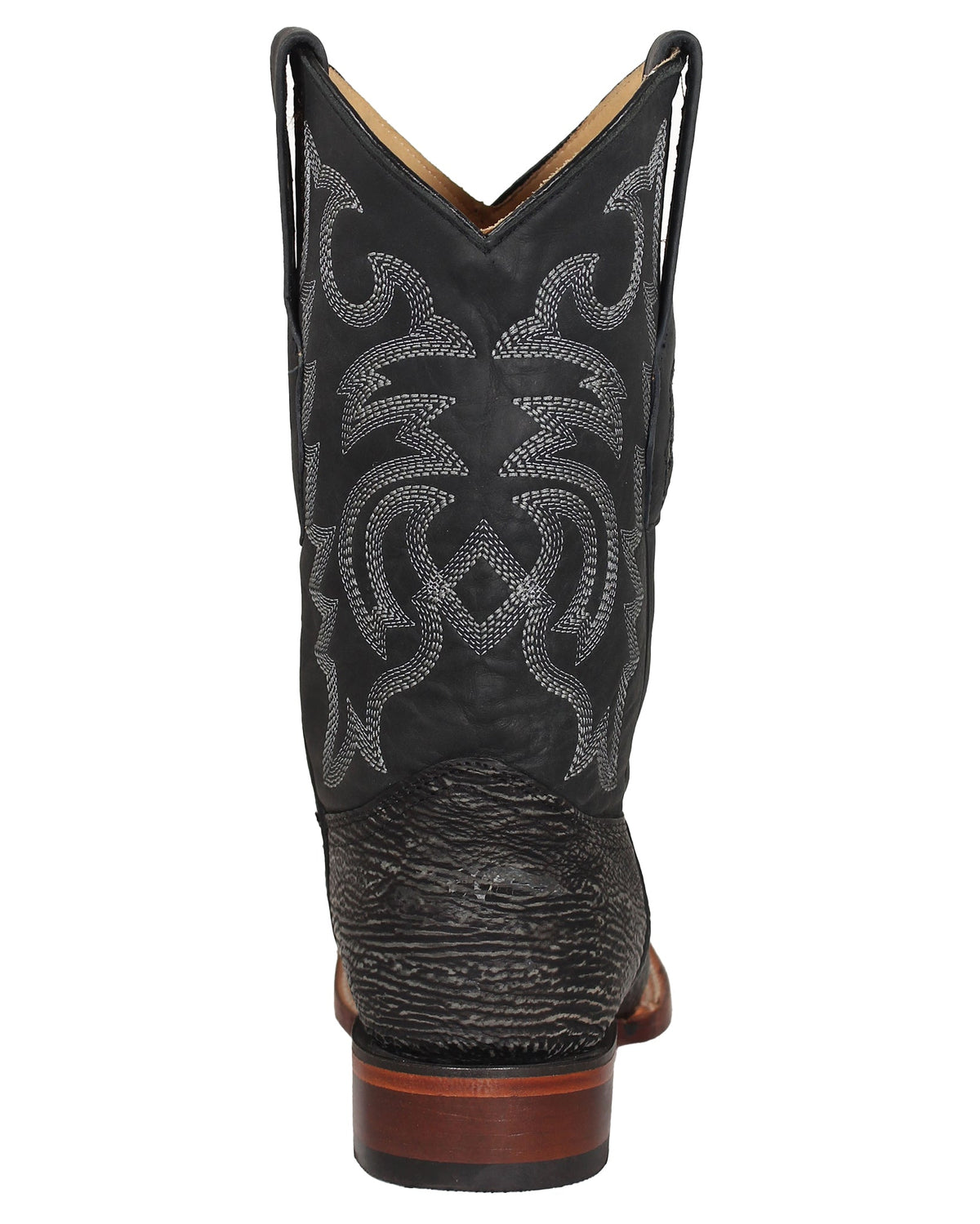 Los Altos rustic black shark skin western boots
