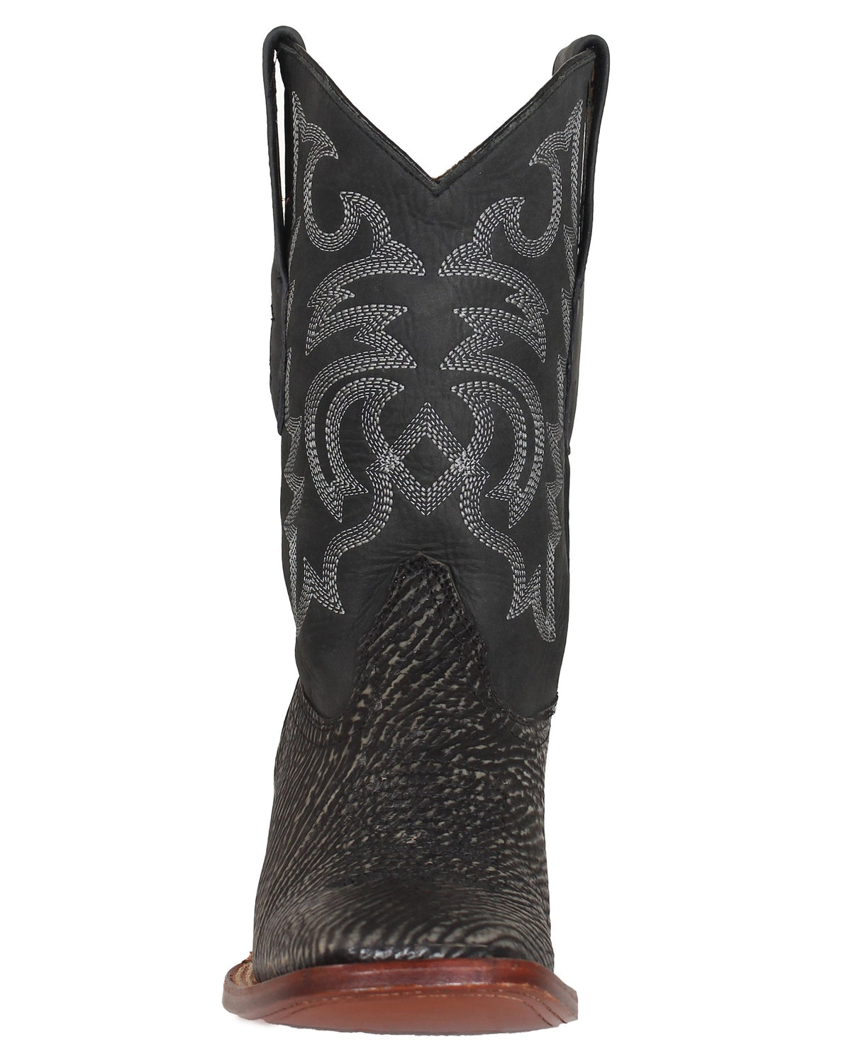 Los Altos rustic black shark skin western boots