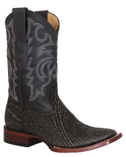 Los Altos rustic black shark skin western boots