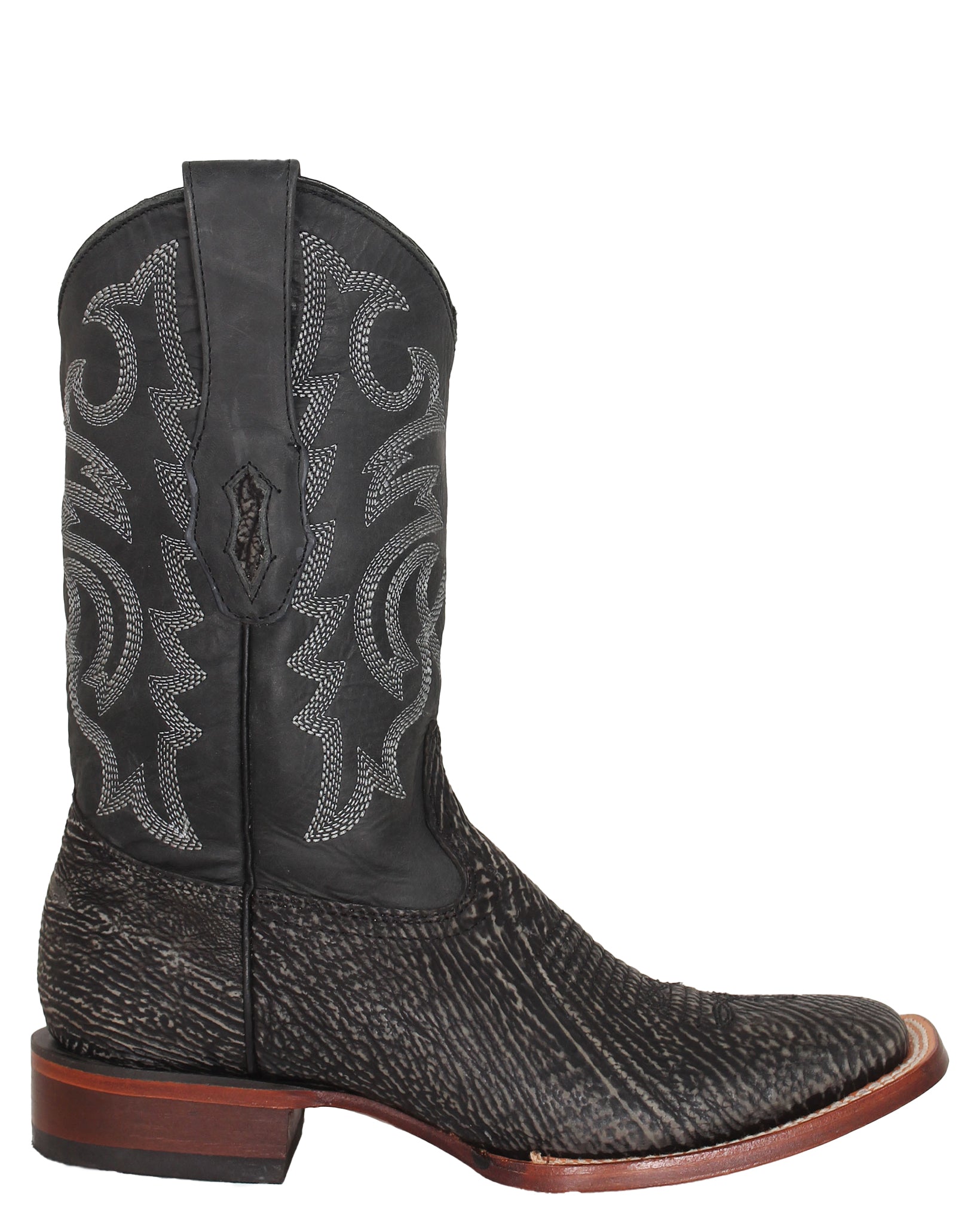 ddt【Vernacolo】PANTANOシャークソール BLK 28.0 Los Altos Rustic Black Shark Skin Western Boots – Dudes Boutique