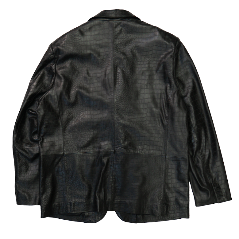 Kashani Black Alligator Embossed Lambskin Blazer - Dudes Boutique