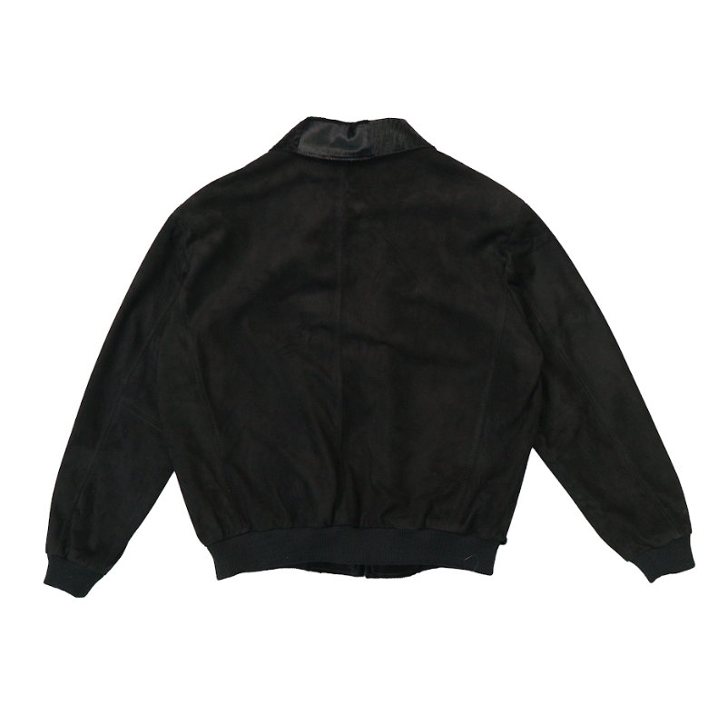 Kashani Black Swahara Karakul Sheep Suede Bomber Jacket - Dudes Boutique