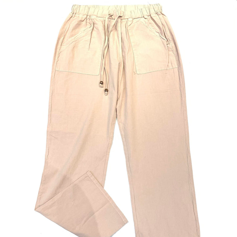 Seaspice Tan Double Pocket Linen Pants - Dudes Boutique