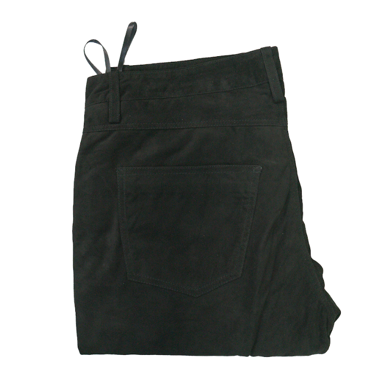 Kashani Men's Black Suede Straight Cut Pants - Dudes Boutique