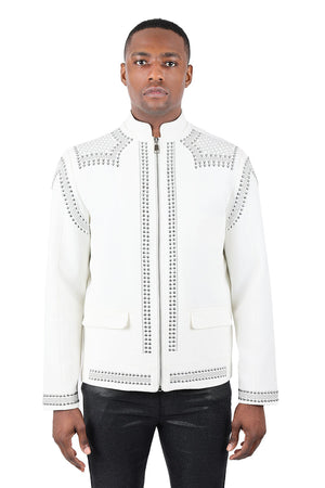 Barabas 'BAD BOY' Lightweight Motorcycle Jacket / WHT SLV - Dudes Boutique