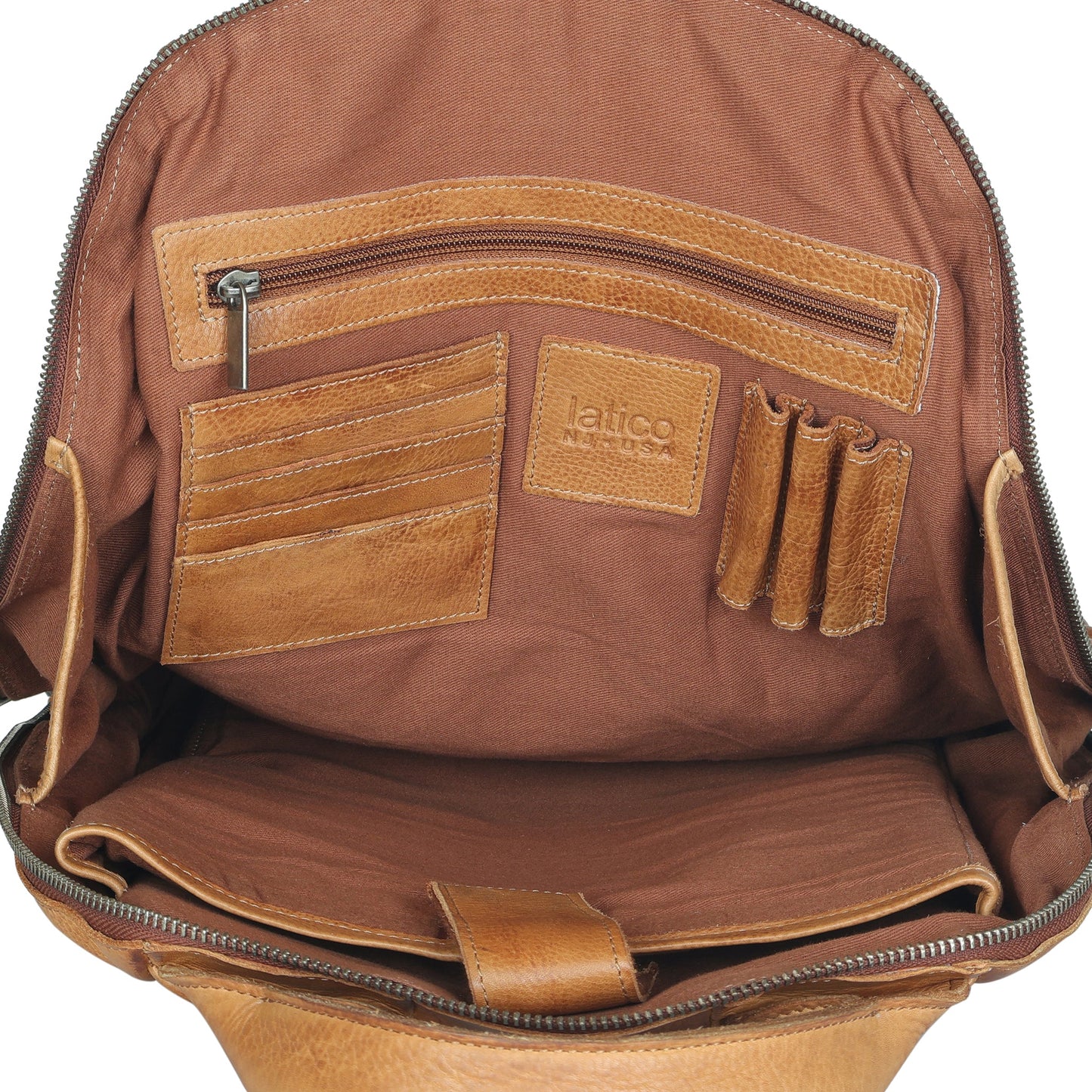 Latico Leathers Cognac Moore Leather Backpack