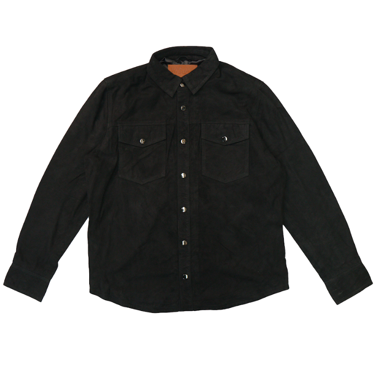 Kashani Black Suede Button Up Shirt - Dudes Boutique