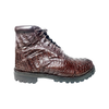 Safari Chocolate Brown All-Over Horn-back Combat Boots - Dudes Boutique