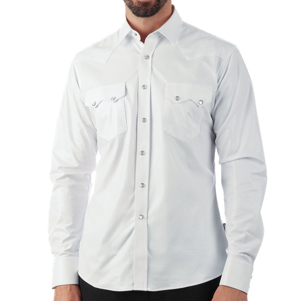 Barabas White Bright Polish Button Up Shirt