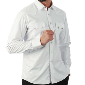 Barabas White Bright Polish Button Up Shirt - Dudes Boutique