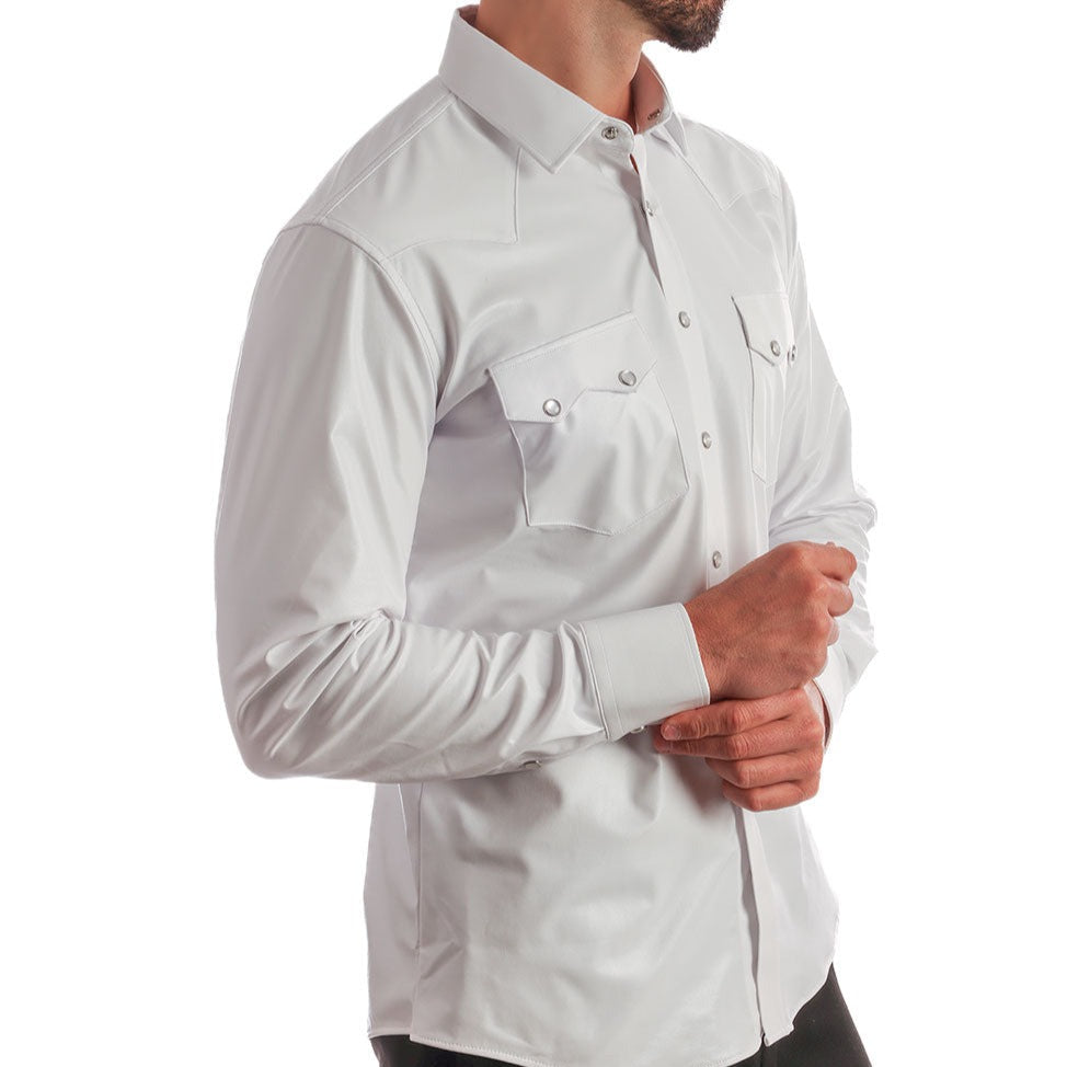 Barabas White Bright Polish Button Up Shirt - Dudes Boutique