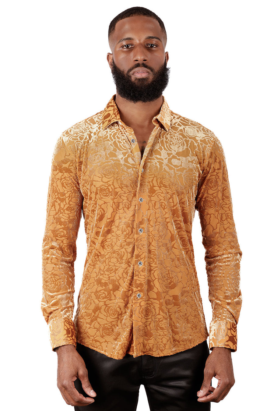 BARABAS CHEER ALONG BUTTON UP SHIRT CAMEL - Dudes Boutique