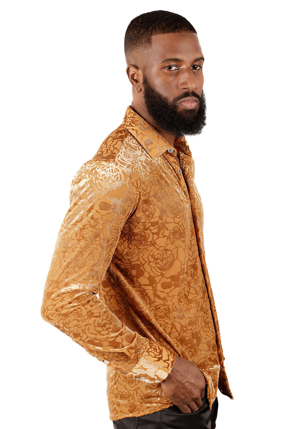 BARABAS CHEER ALONG BUTTON UP SHIRT CAMEL - Dudes Boutique