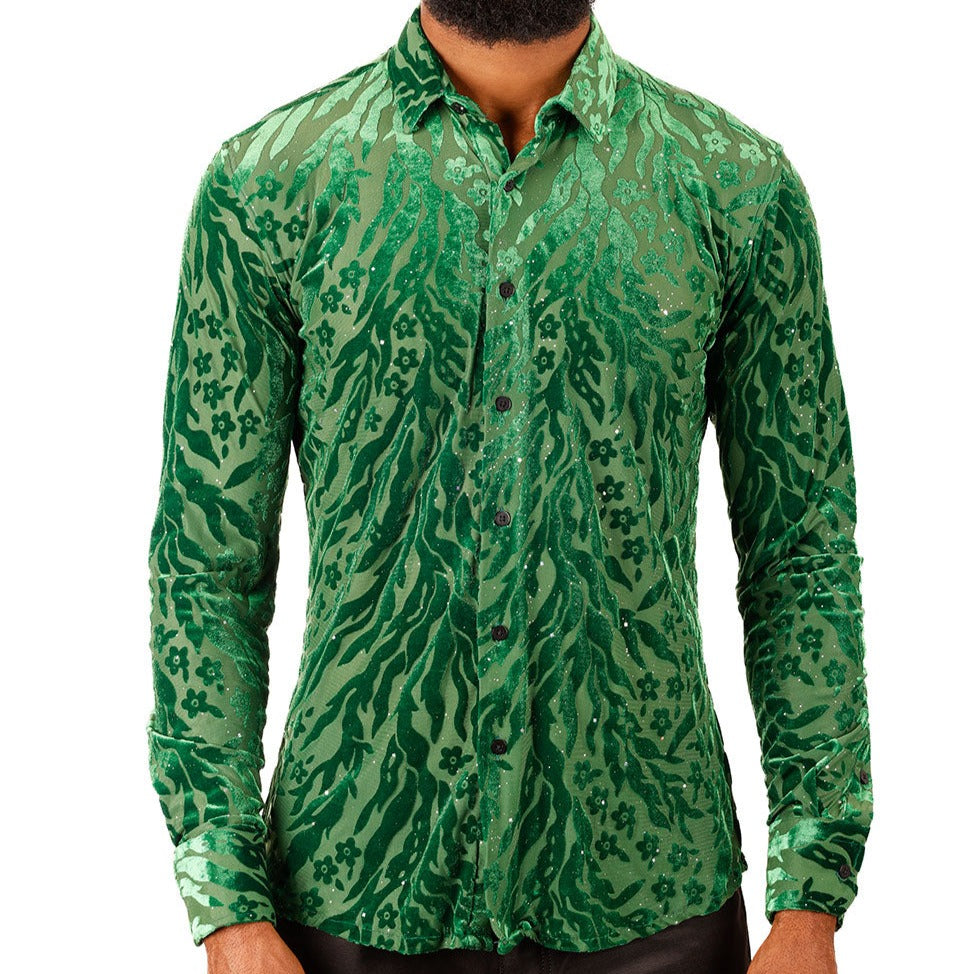 Barabas Green Floral Button Up Shirt - Dudes Boutique