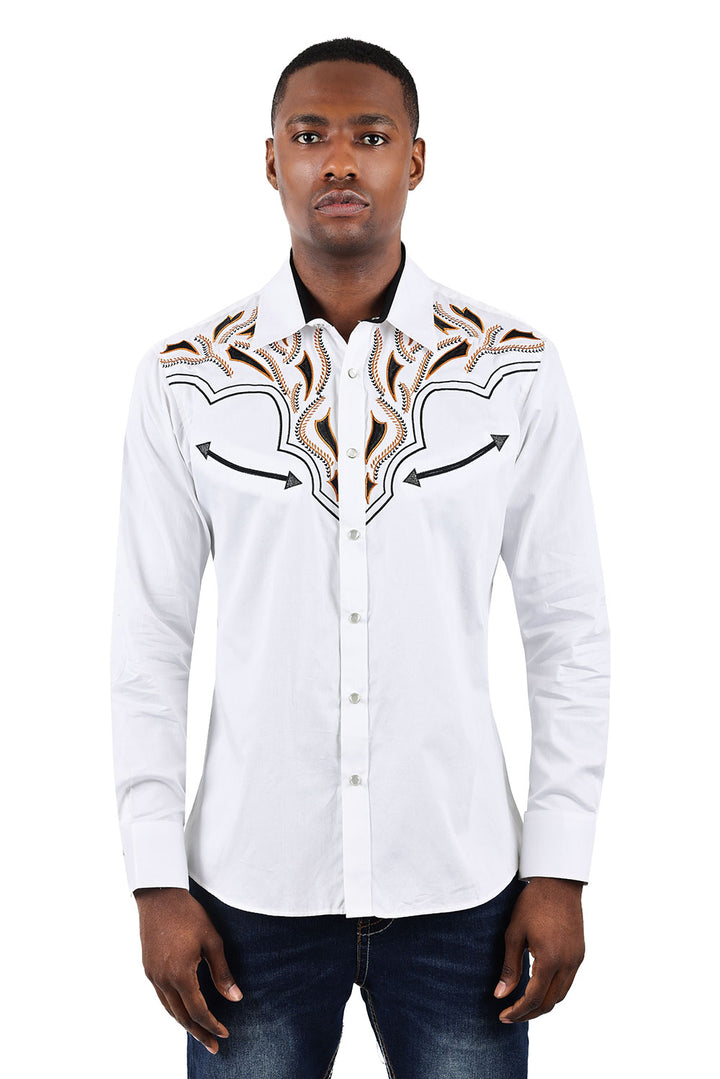 Barabas OCCIDENTAL ARROWS White Western Shirt - Dudes Boutique