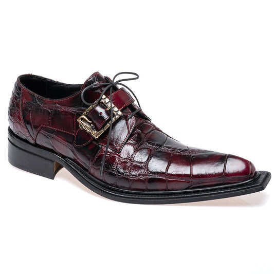 Mauri 44166/2 Alligator Dress Shoes Ruby Red Smoke Black