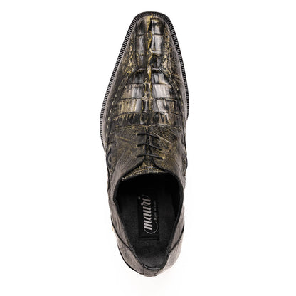 Mauri 4717/3 Forest Green Baby Croc / Hornback Dress Shoes - Dudes Boutique