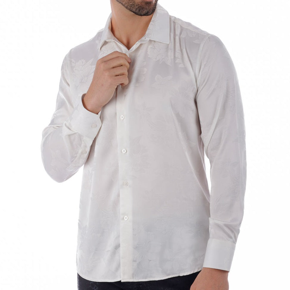 Barabas White Floral Button Up Shirt - Dudes Boutique