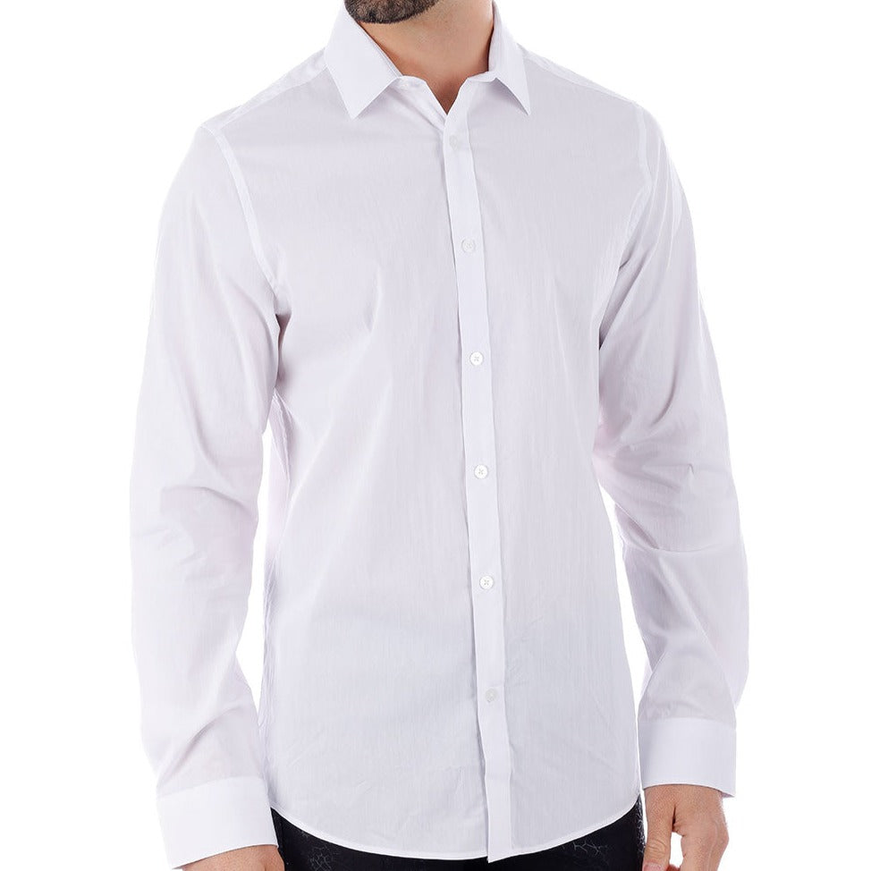 Barabas Clean White Button Up Shirt