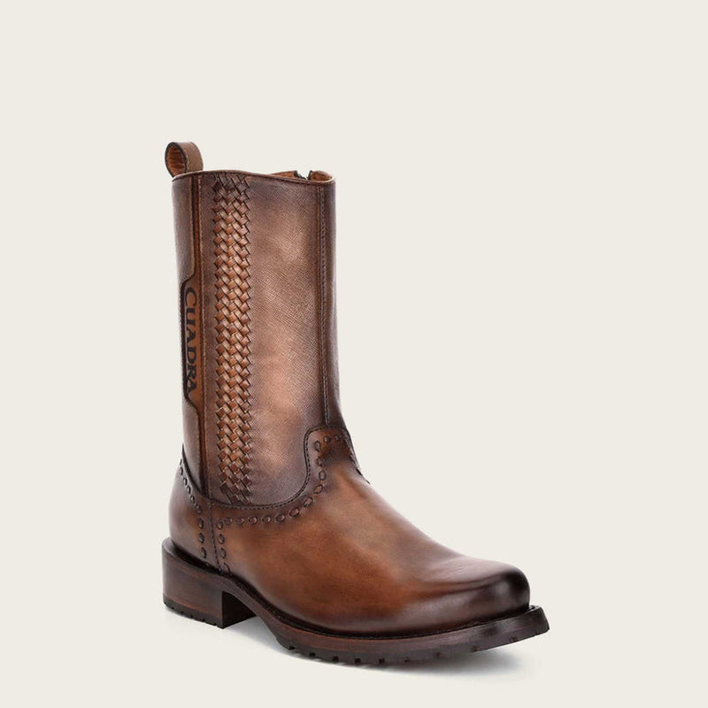 Cuadra Honey Brown Handwoven Cowboy Boots - Dudes Boutique