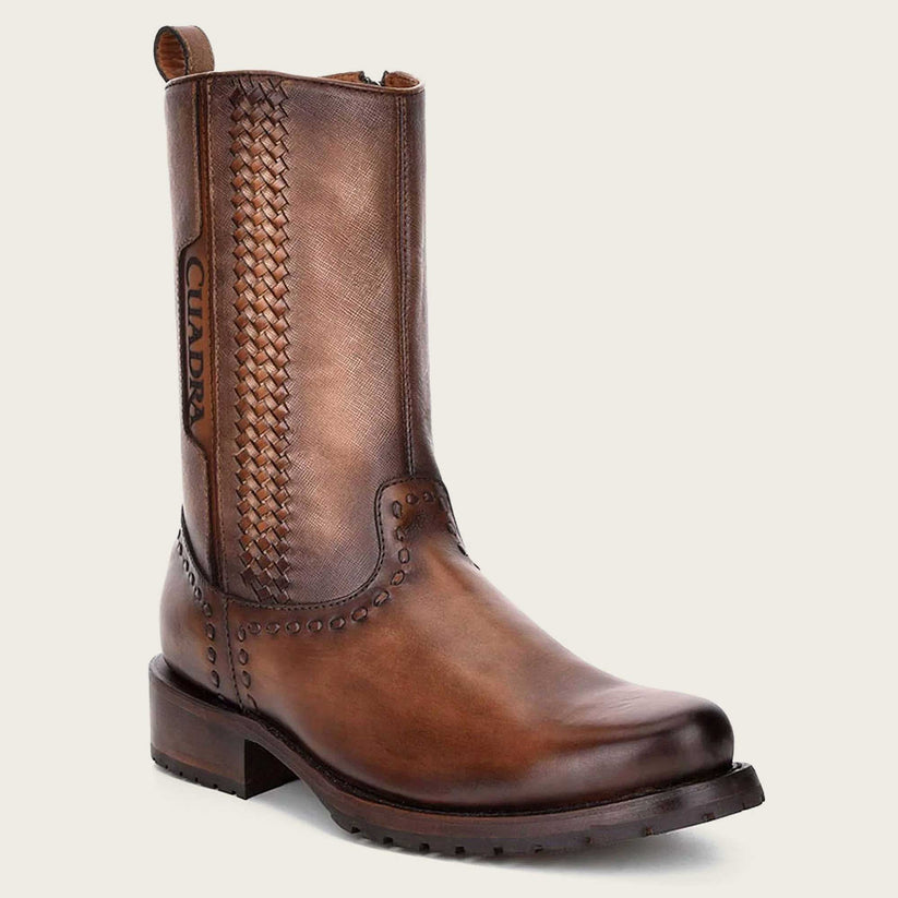 Cuadra Honey Brown Handwoven Cowboy Boots - Dudes Boutique