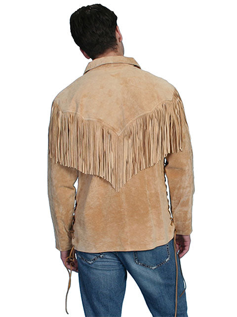Scully men's suede fringe western jacket