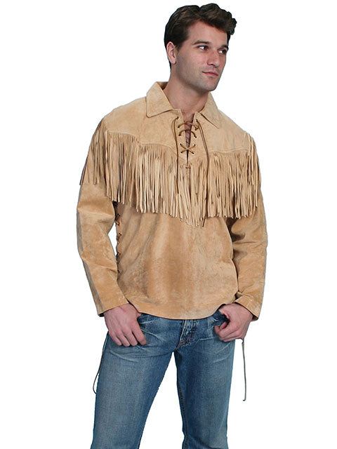 Scully men's suede fringe western jacket