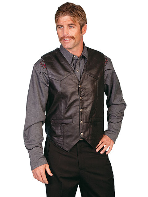 Scully Men's Black Lambskin Vest