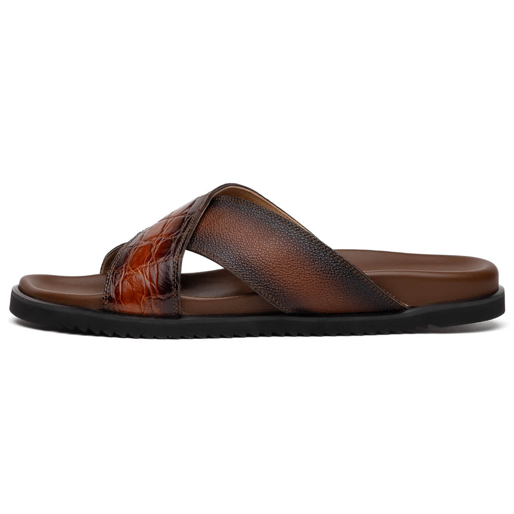 Mauri 5134 Cognac / Dirty T. Moro Alligator Time Sandals - Dudes Boutique