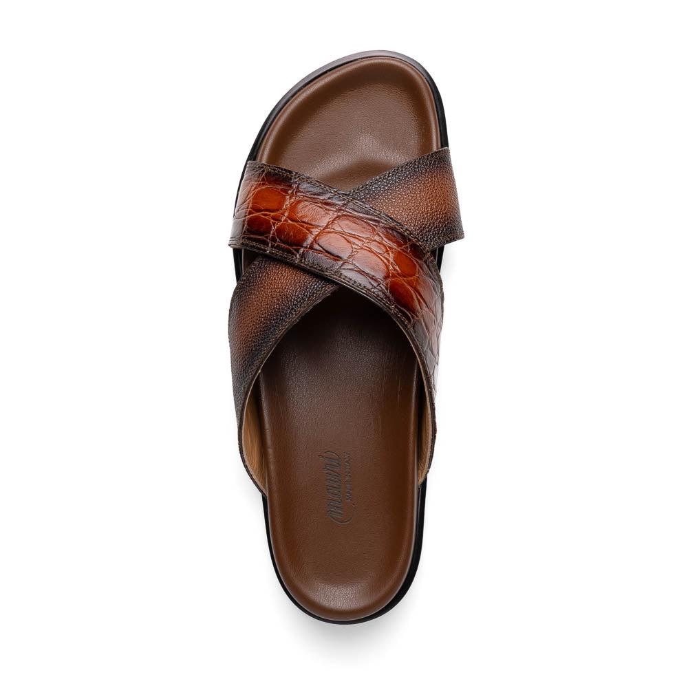 Mauri 5134 Cognac / Dirty T. Moro Alligator Time Sandals - Dudes Boutique