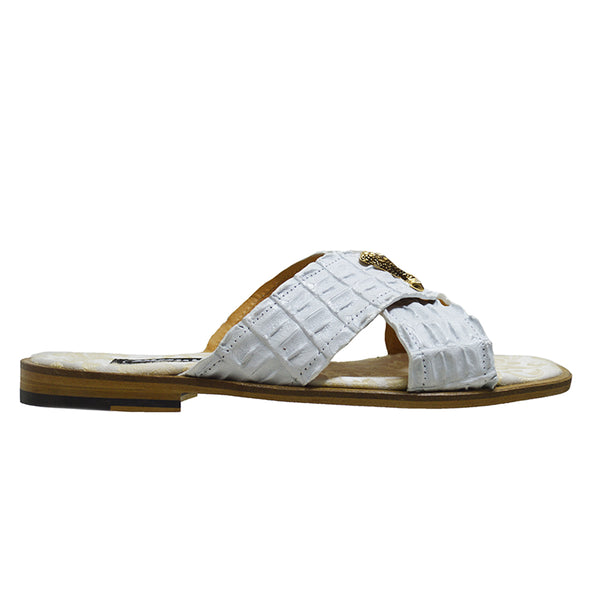 Mauri 5134 Coral Hornback Skin Sandals White - Dudes Boutique