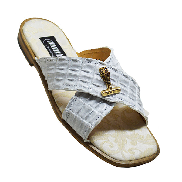 Mauri 5134 Coral Hornback Skin Sandals White - Dudes Boutique