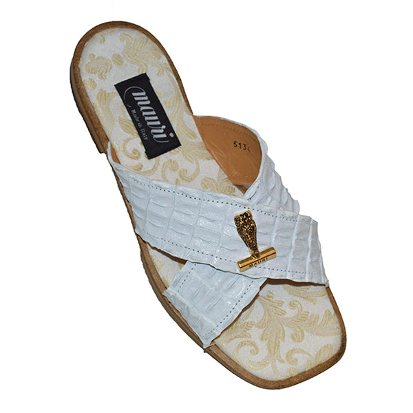 Mauri 5134 Coral Hornback Skin Sandals White - Dudes Boutique