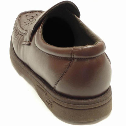 P-5614-P41 Brown Leather Slip on Loafer Pinosos Made in Spain