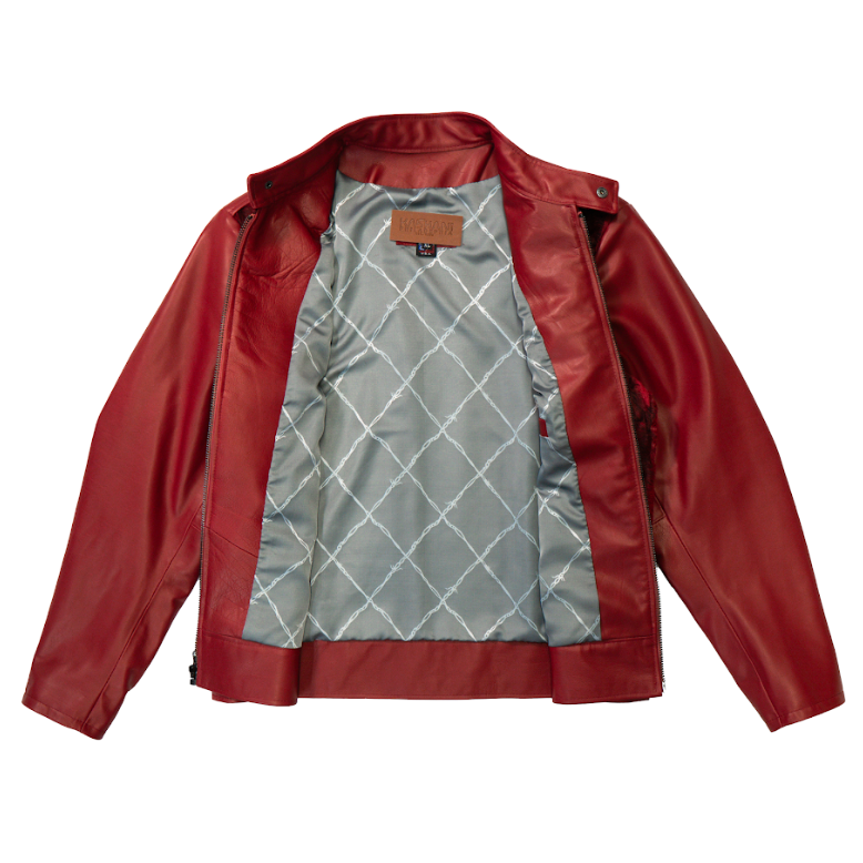 Kashani Red Persian Lamb Front Lambskin Jacket - Dudes Boutique