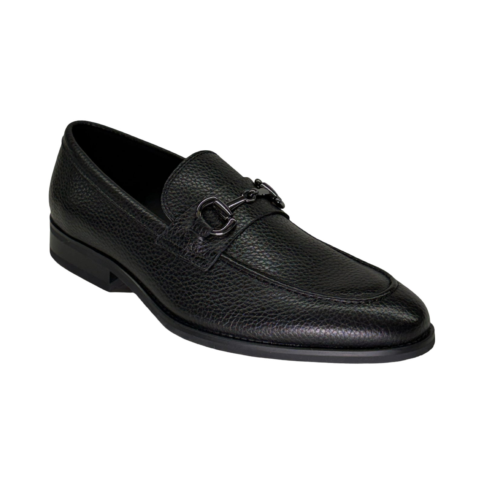 La Milano Garry Black Leather Bit Loafers